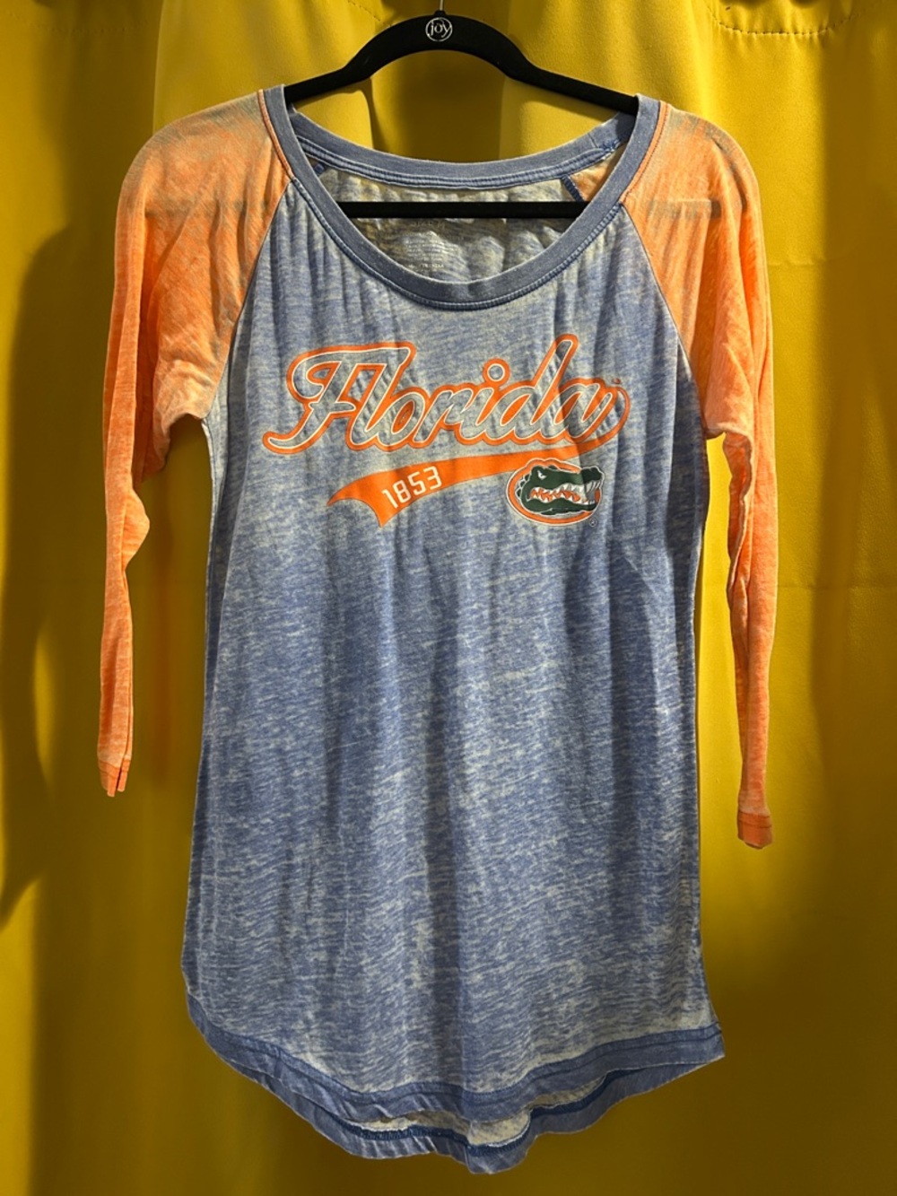 Florida Gators Girls' Heather Blue & Orange Raglan Tee